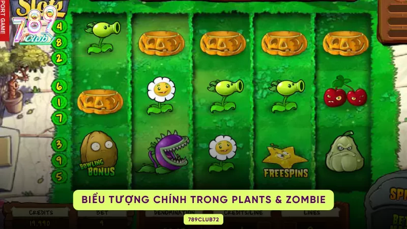 Plants & Zombie Slots 789Club - Chinh Phục Vòng Quay Hũ Ăn Thưởng Khủng 3 biểu tượng trong slot game plant and zombie